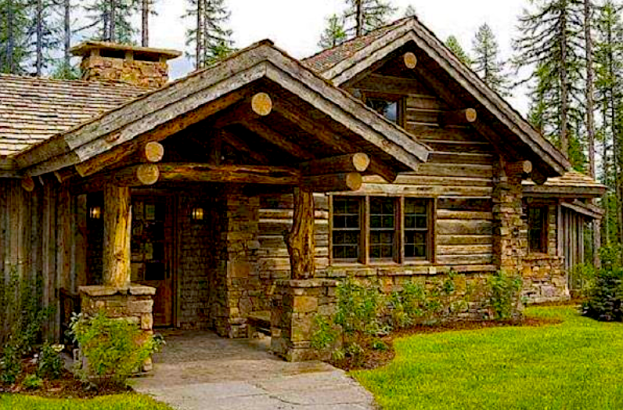 http://livingoffgrid.home.blog - Rustic Log Cabin in the Forest